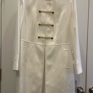 Ivory White Military-Style Women's Coat